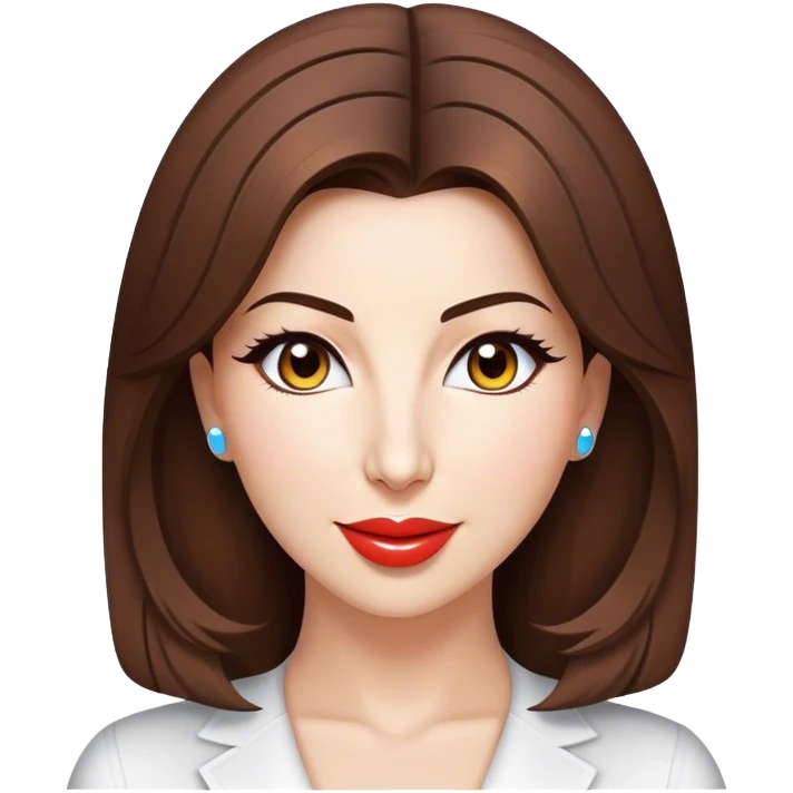 Cinematic Realistic Nancy Ajram Pop Culture Emoji, depicted with a charismatic modern portrayal of the celebrated singer rendered with crisp detail and energetic lighting. emoji