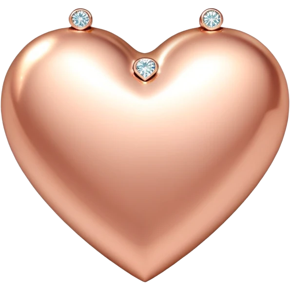 Sparkling rose gold heart with tiny diamond accents emoji
