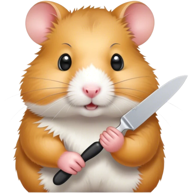 Hamster holding plastic knife  emoji