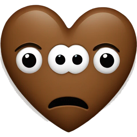 Brown heart with KL in it emoji
