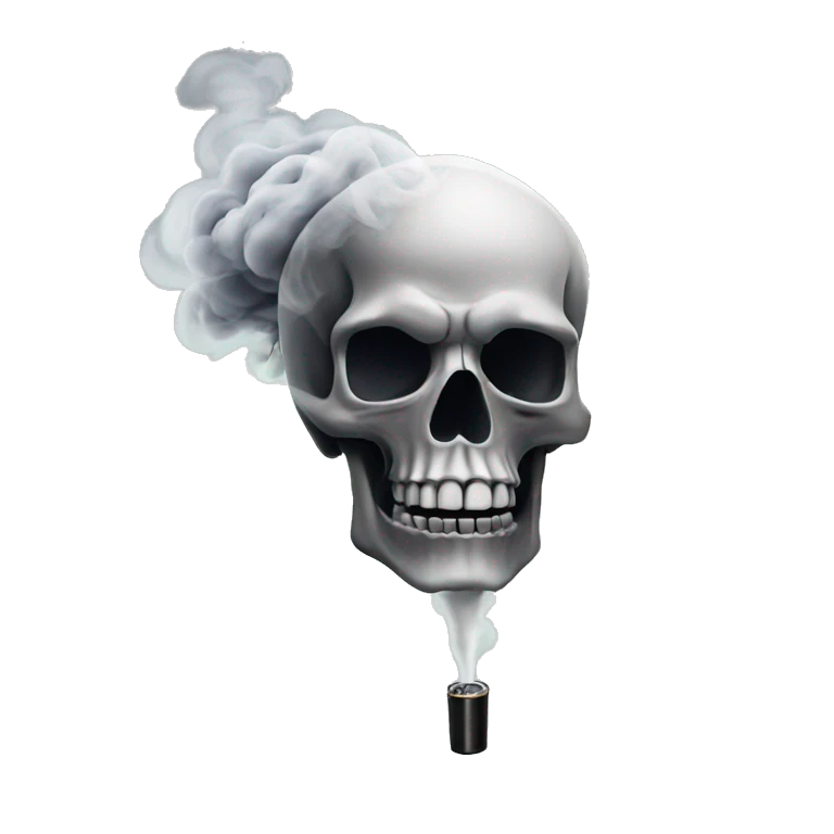 Skull head smoke vape  emoji