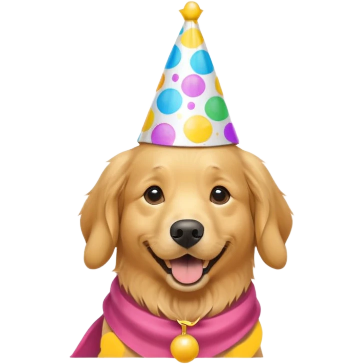 Golden retriever on his birthday emoji