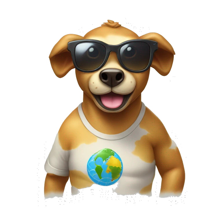 Hazme un emoji de una vaca surfeando con gafas de sol emoji