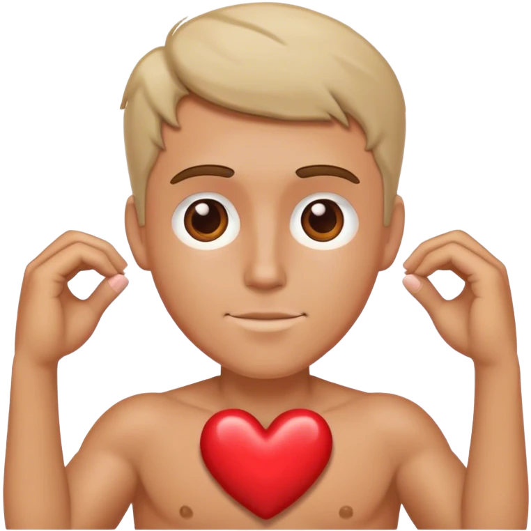 white man showing heart emoji