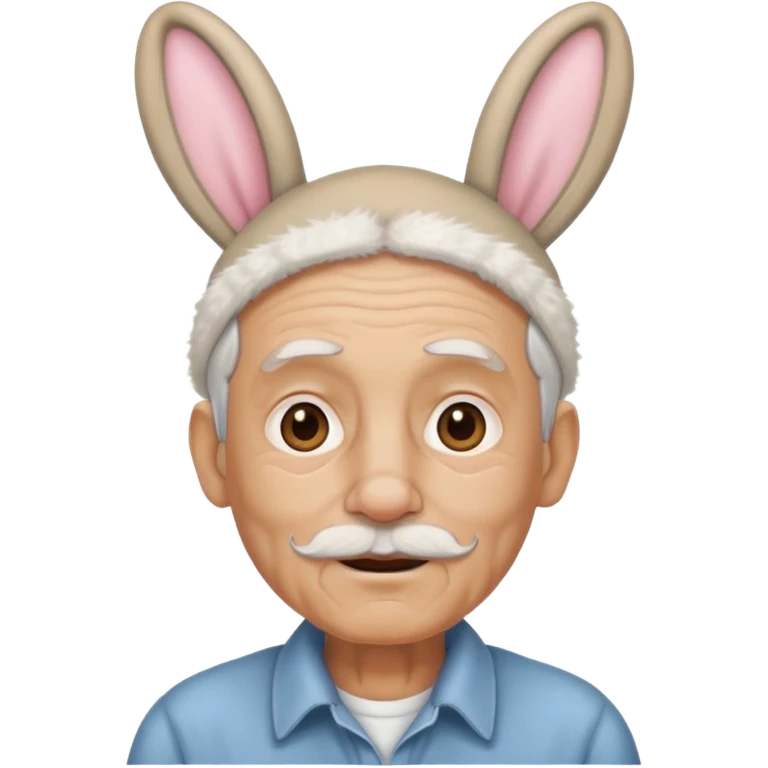 old man with bunny ears emoji