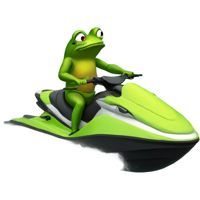 Frog on a jet ski emoji
