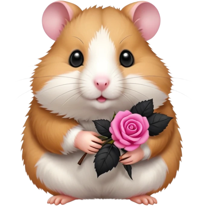 Hamster with a black rose emoji