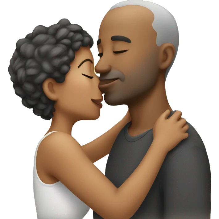 Man kissing woman emoji