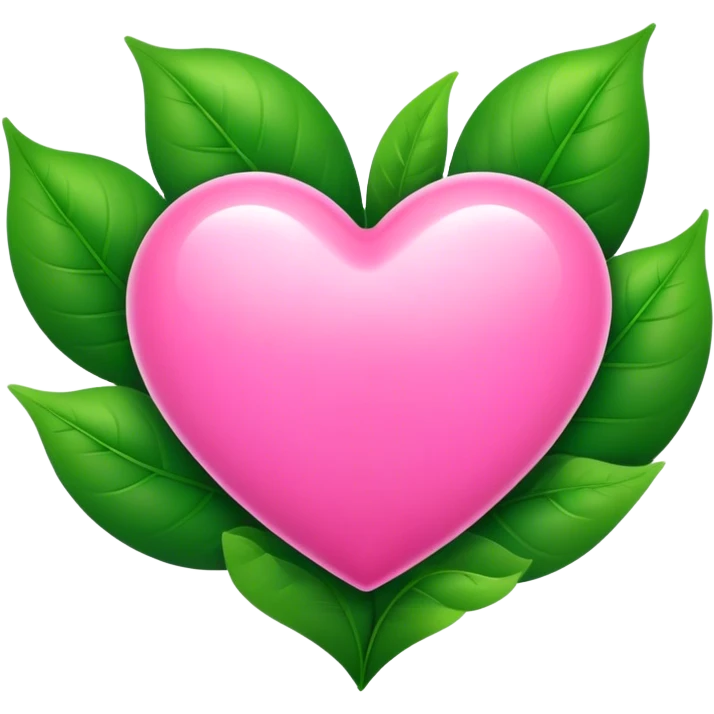 pink and green heart  emoji