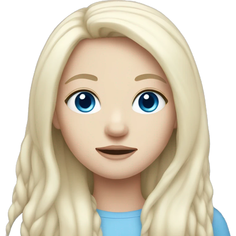 pale girl with long black hair and blue eyes  emoji