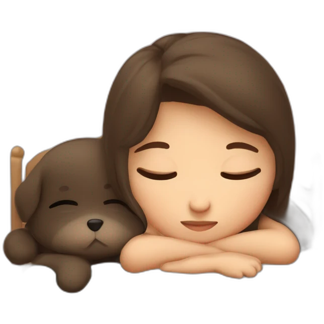 Fille mignonne brune qui dort emoji