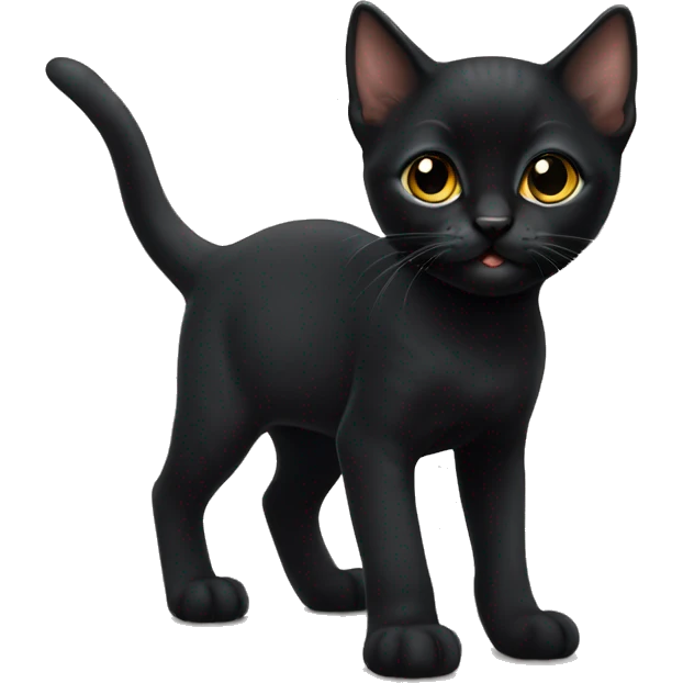 Black Bombay kitten emoji