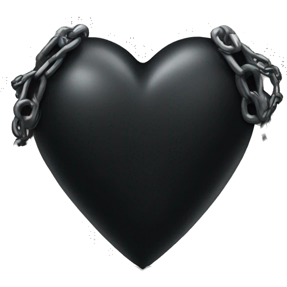 Black heart with chains  emoji