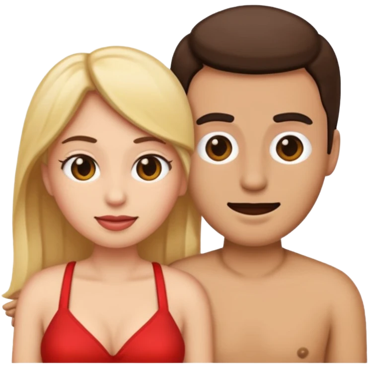 Female and male emoji having sex missionary style emoji