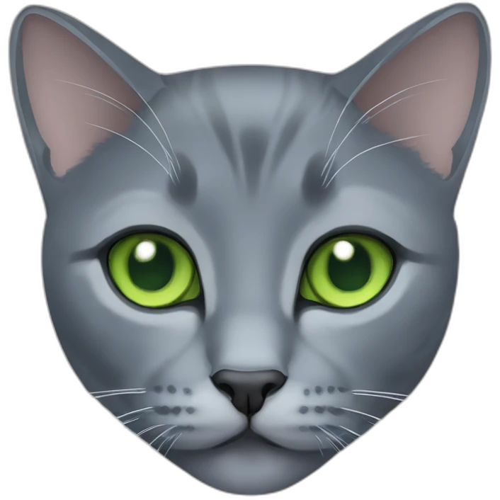 Russian blue cat with green eyes emoji