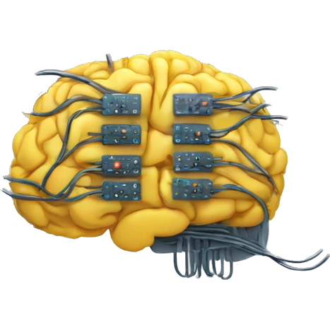 an electronic brain wires circuit emoji