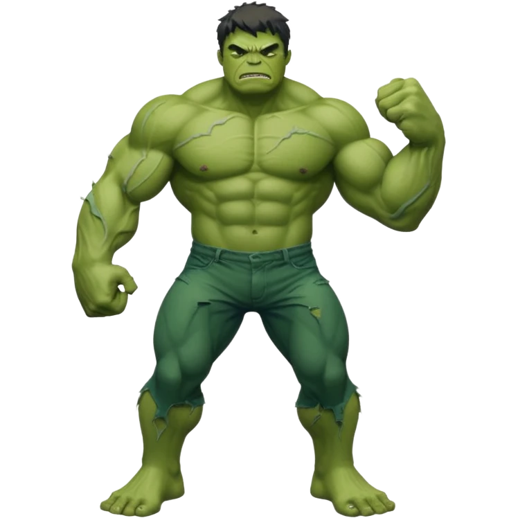 Hulk full body flexing his arm emoji