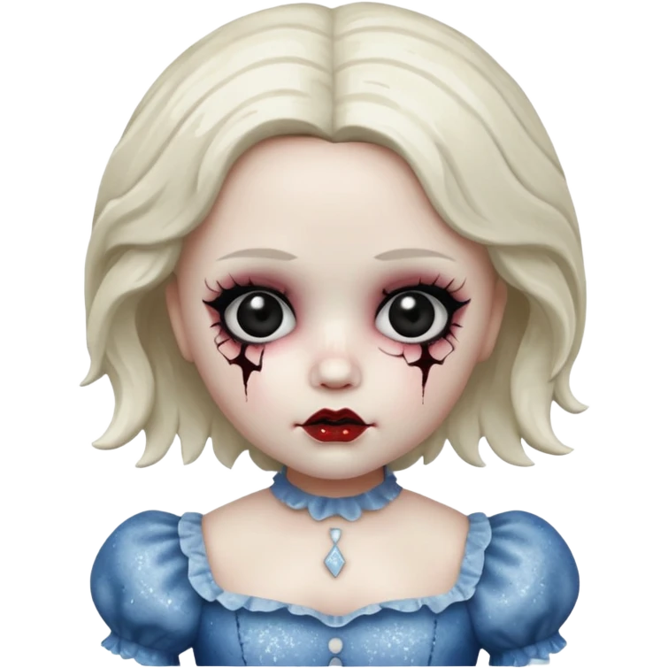 Glitter sweet horror doll emoji