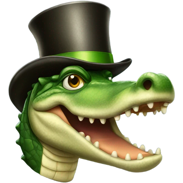 Alligator with a top hat emoji