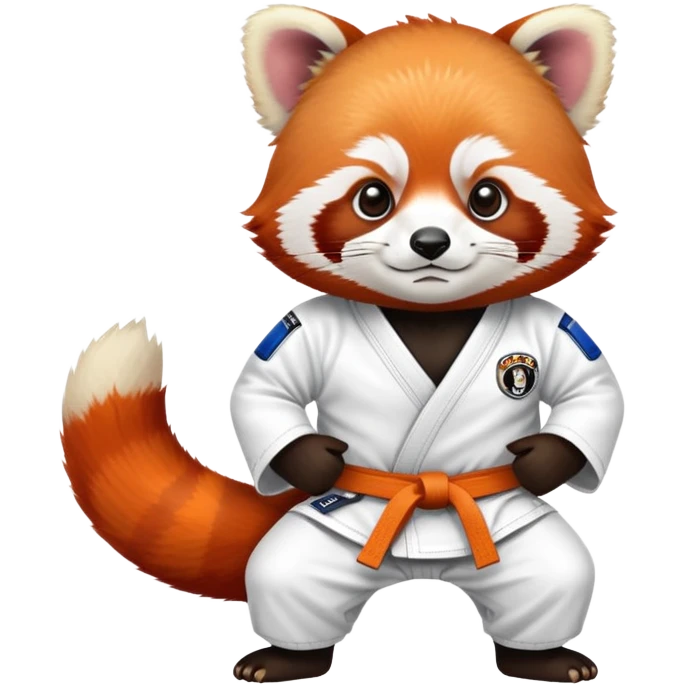Red panda wearing a jiu jitsu gi white belt emoji