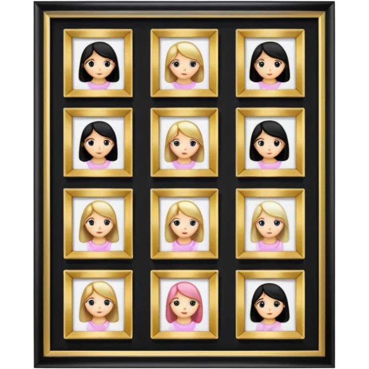 a girly multiple framed photos emoji