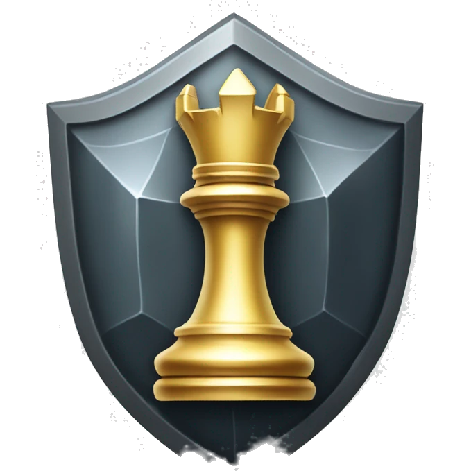 Diamond Shield with a rook chess piece   emoji