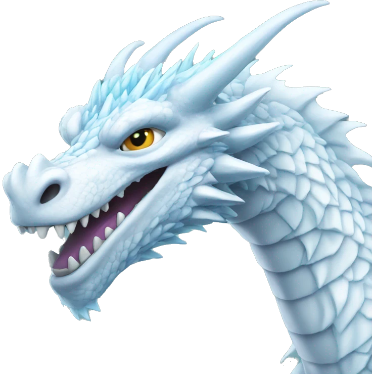 White icy dragon  emoji