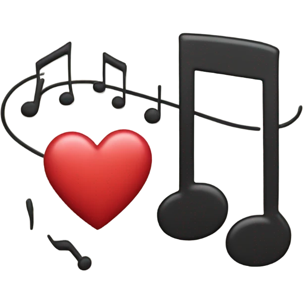 Music symbol with heart  emoji