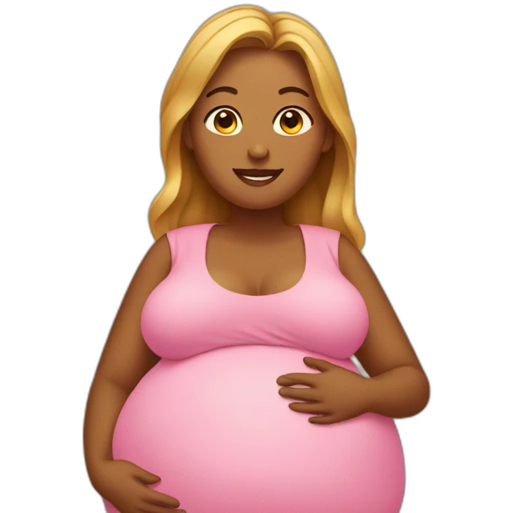 Big woman pregnant emoji