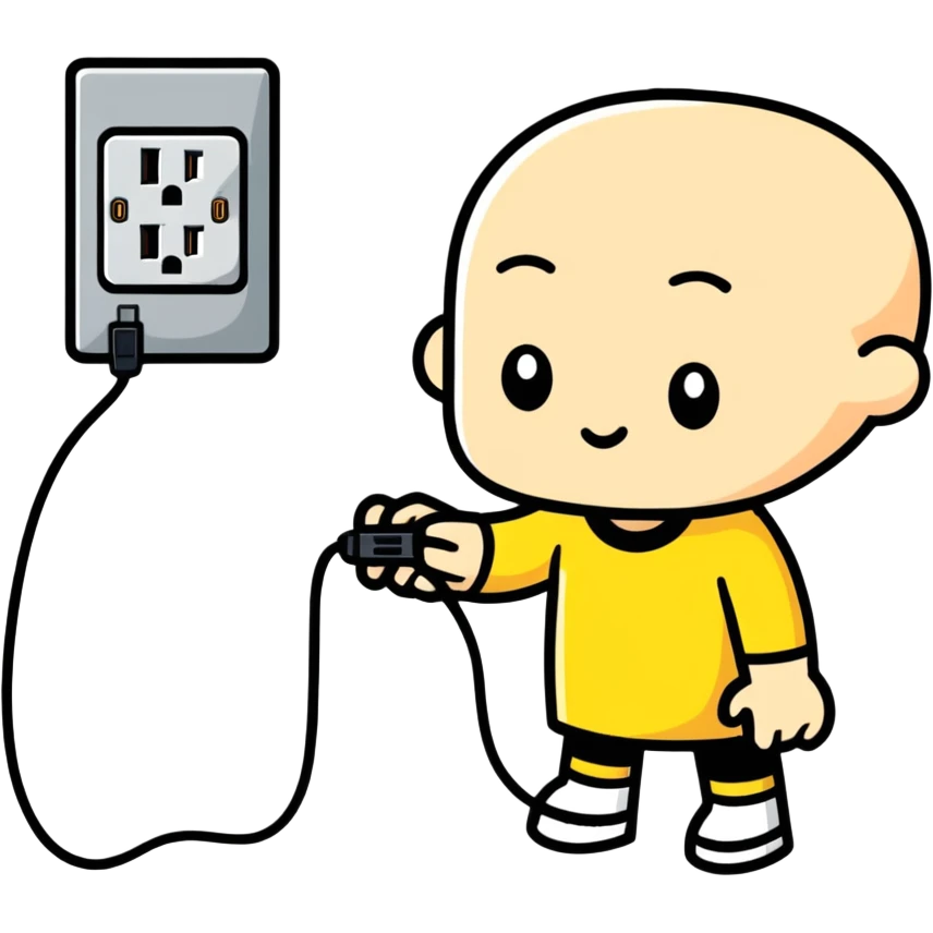 Nicola being electrocuted on the finger by a plug socket  emoji