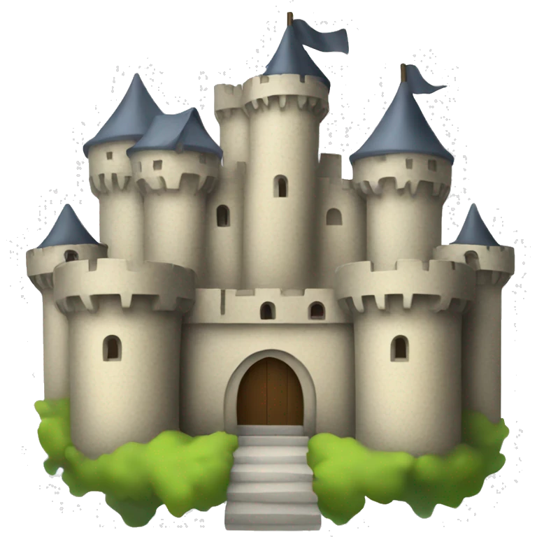 A castle built on an apple emoji