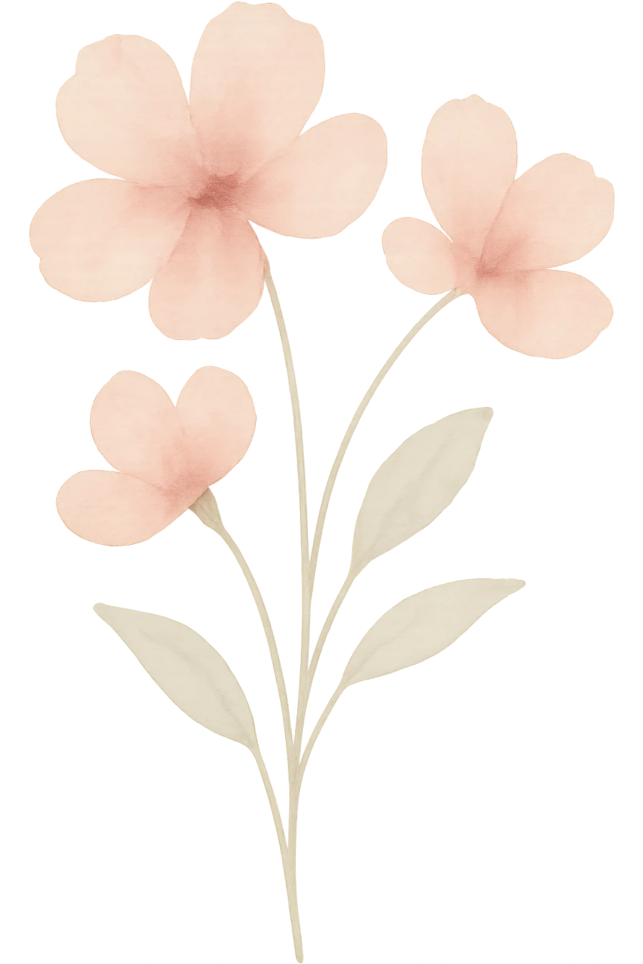 pink flowers, watercolor style emoji