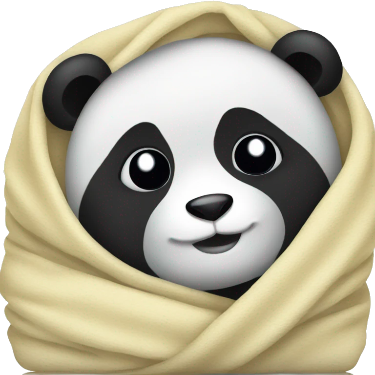 Panda snugging in a blanket  emoji