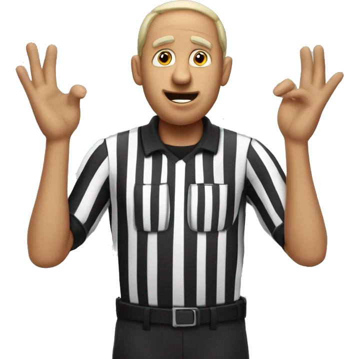 Technical foul referee basketball doin a T with his hands emoji