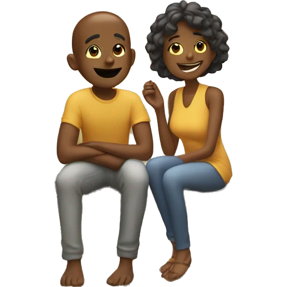 boy enjoying sunny moment with wife emoji