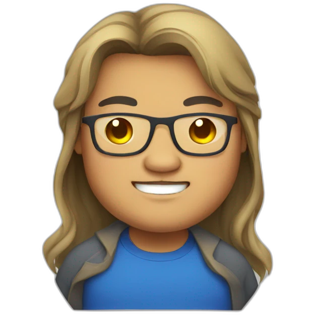 Chubby filipino guy with glasses and long hair emoji