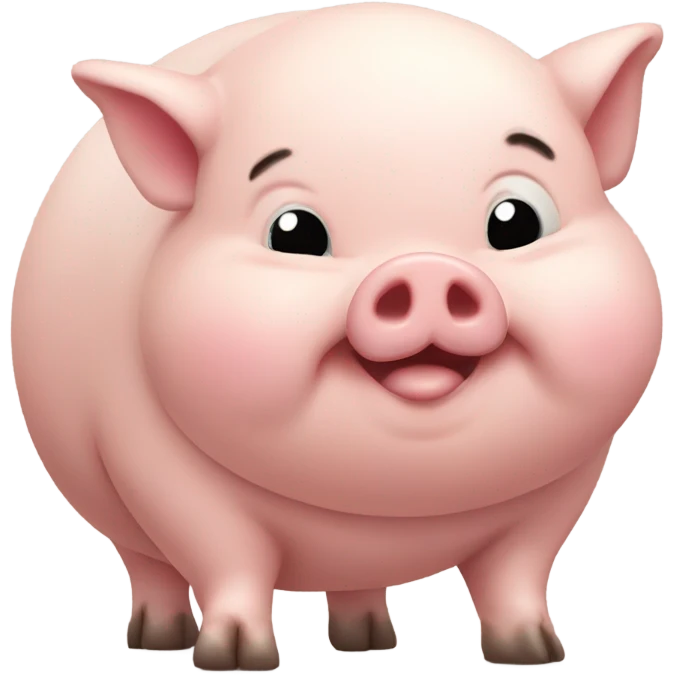 fat pig rubbing big belly emoji