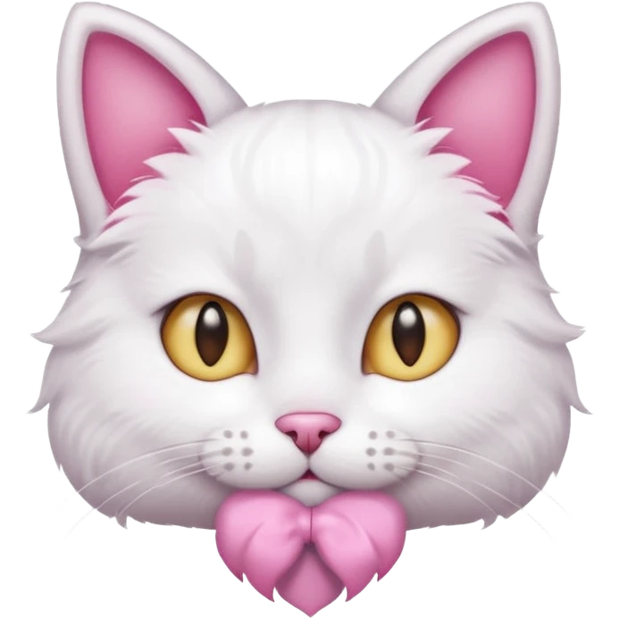 cute cat white shot hair emoji