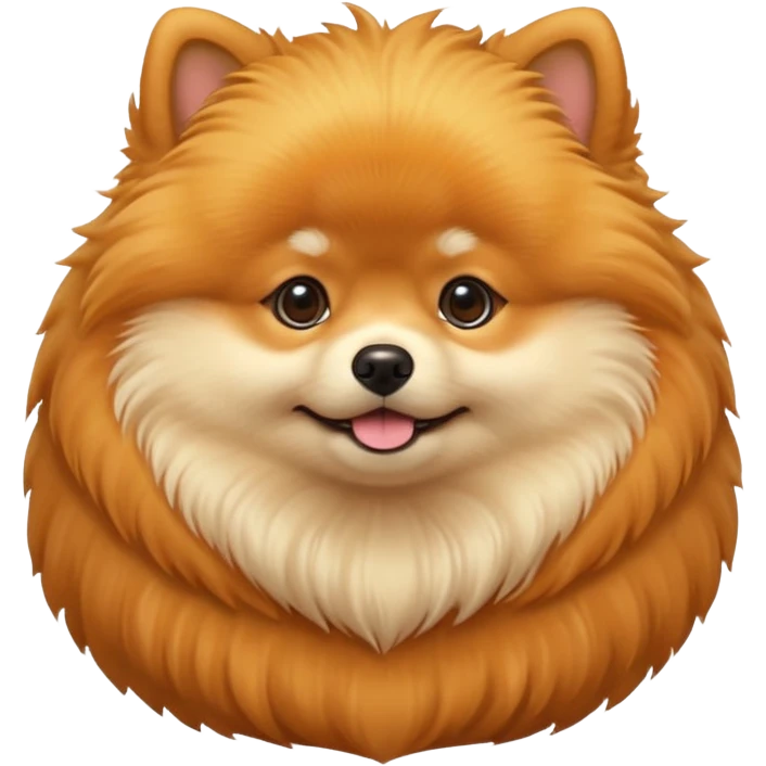 Create a golden pomeranian, all cute and chubby  emoji