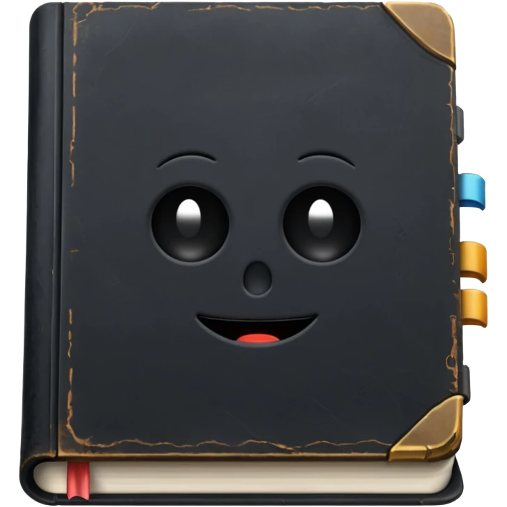 make me a black book with dust on it to show that it's old  emoji