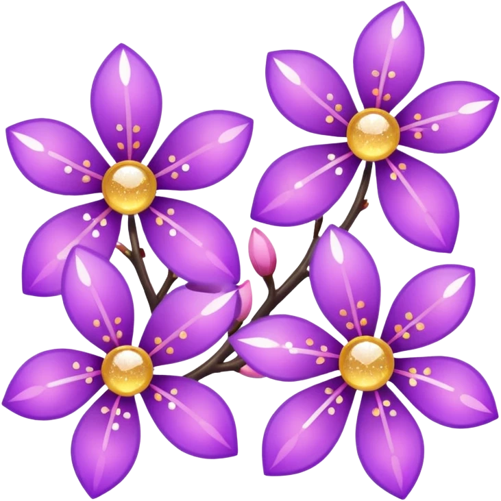 glitter purple and sakura emoji