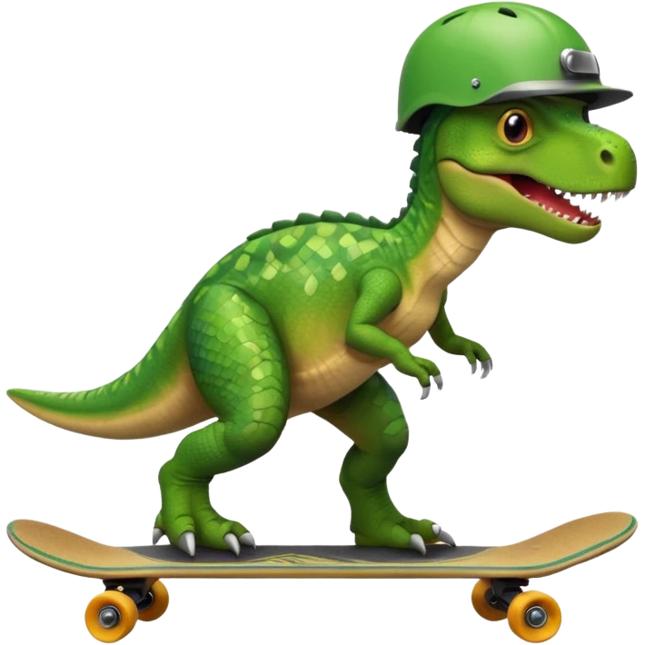 Dinosaur on a skateboard emoji