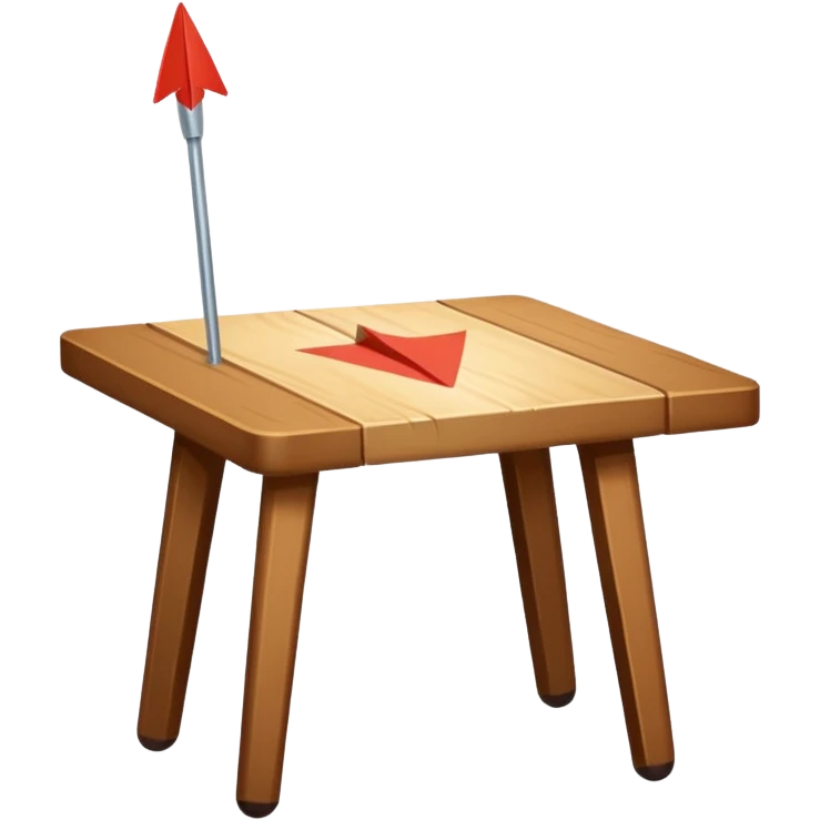 tavolo con freccia verso un piede emoji