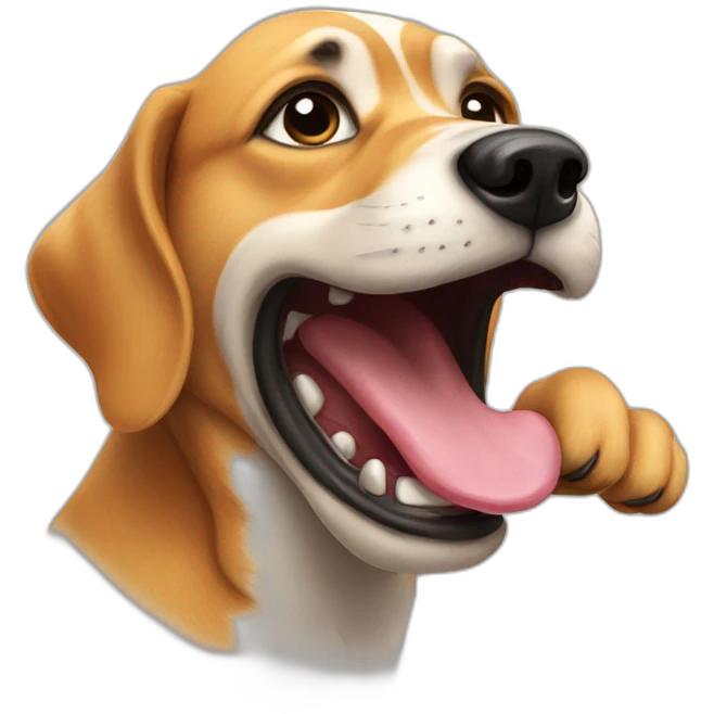 dog licking paw emoji