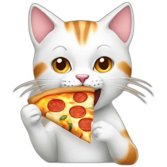 Cat eating pizza emoji