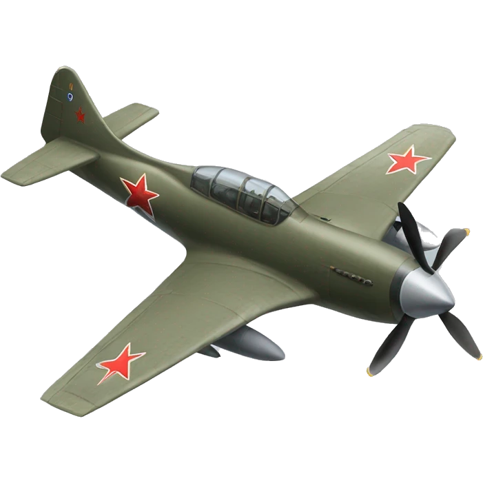 Realistic Yak-3 fighter plane emoji
