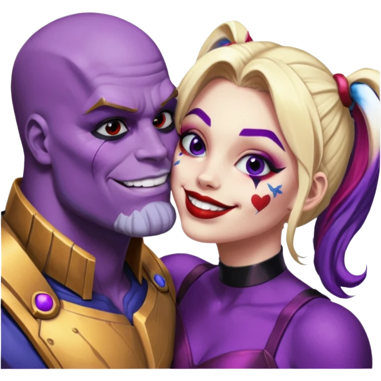 Harley quinn kissing thanos emoji