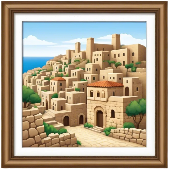 Byblos Old City Landmark Emoji – Portraying the historic stone houses, narrow streets, and Phoenician ruins. emoji