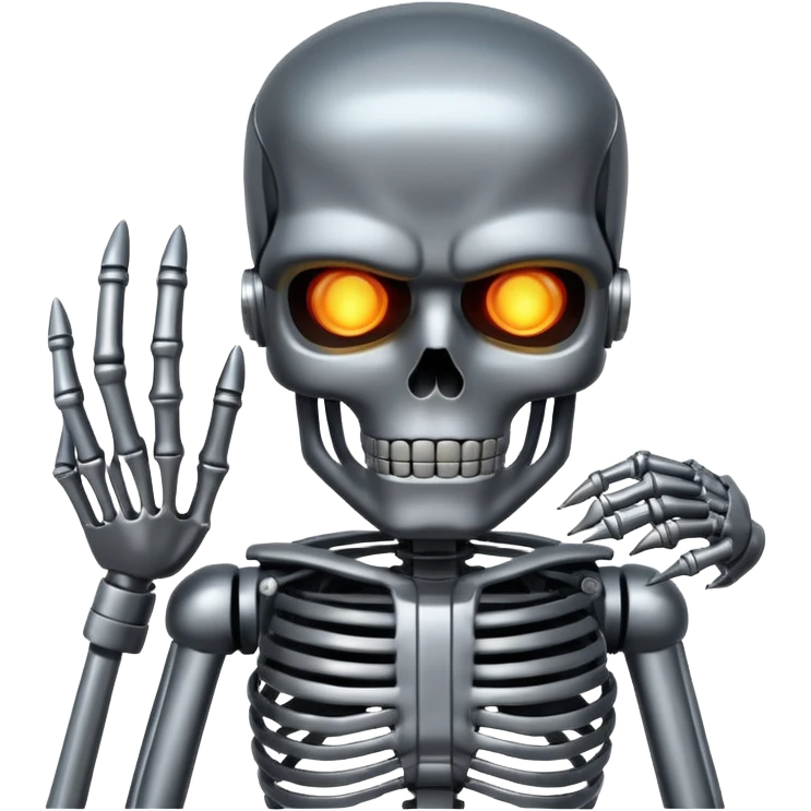 Terminator with metal skeleton emoji