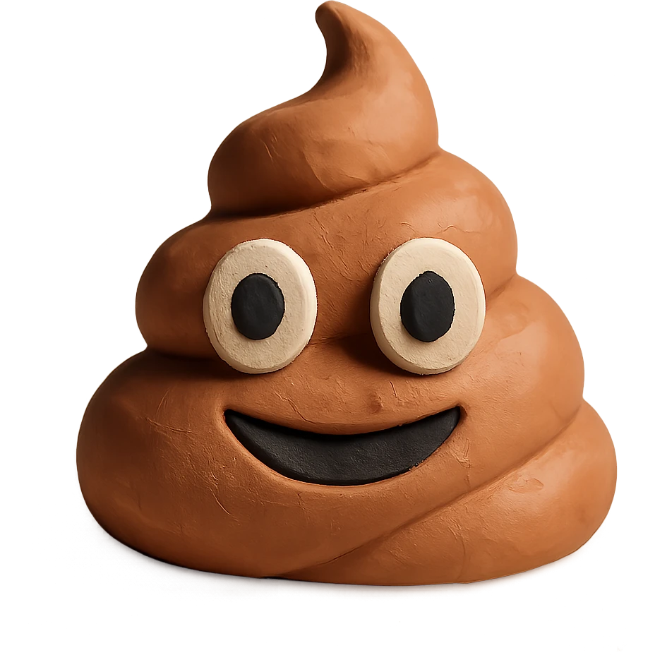 claymation style poop emoji emoji